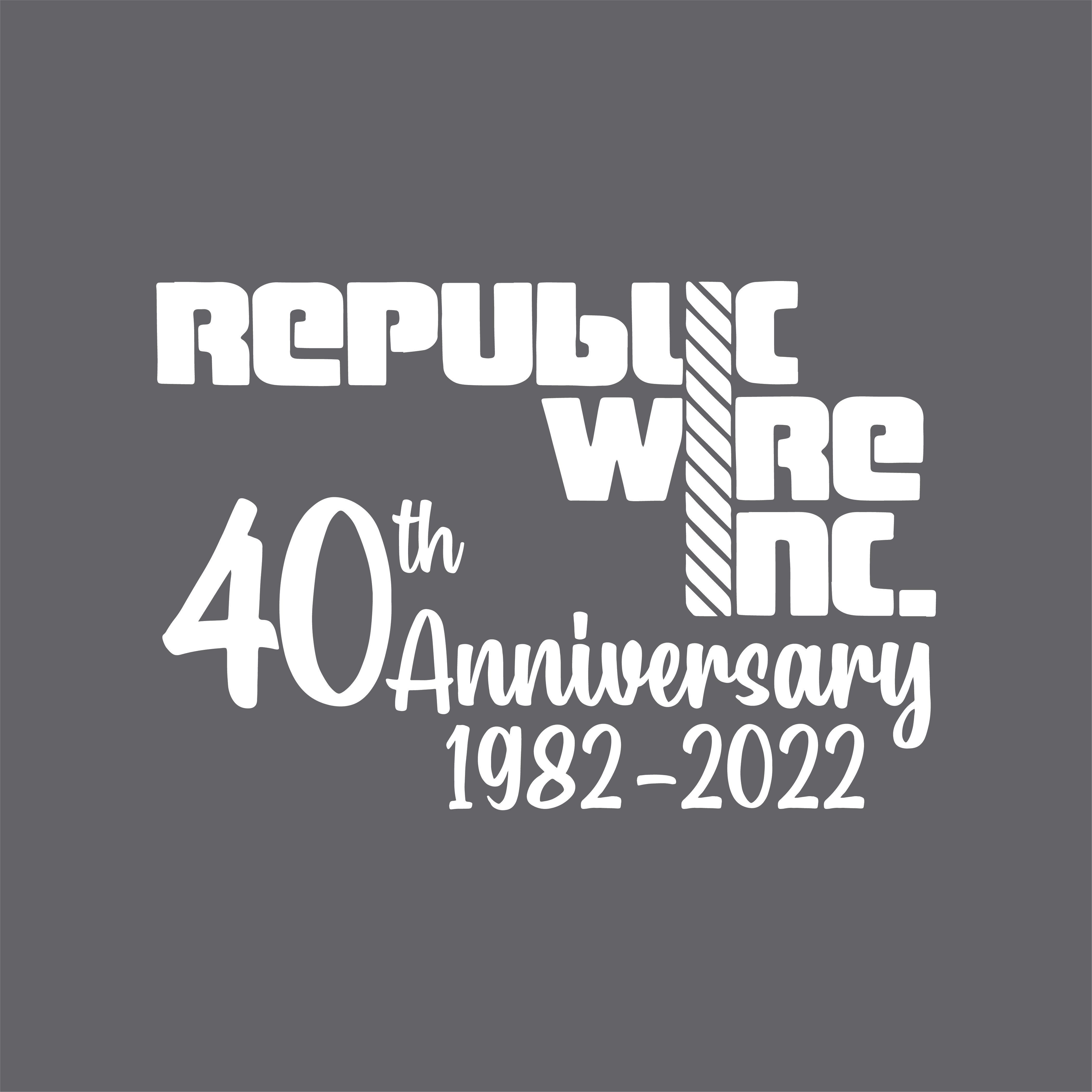 Republic Wire 40th logo blk wht